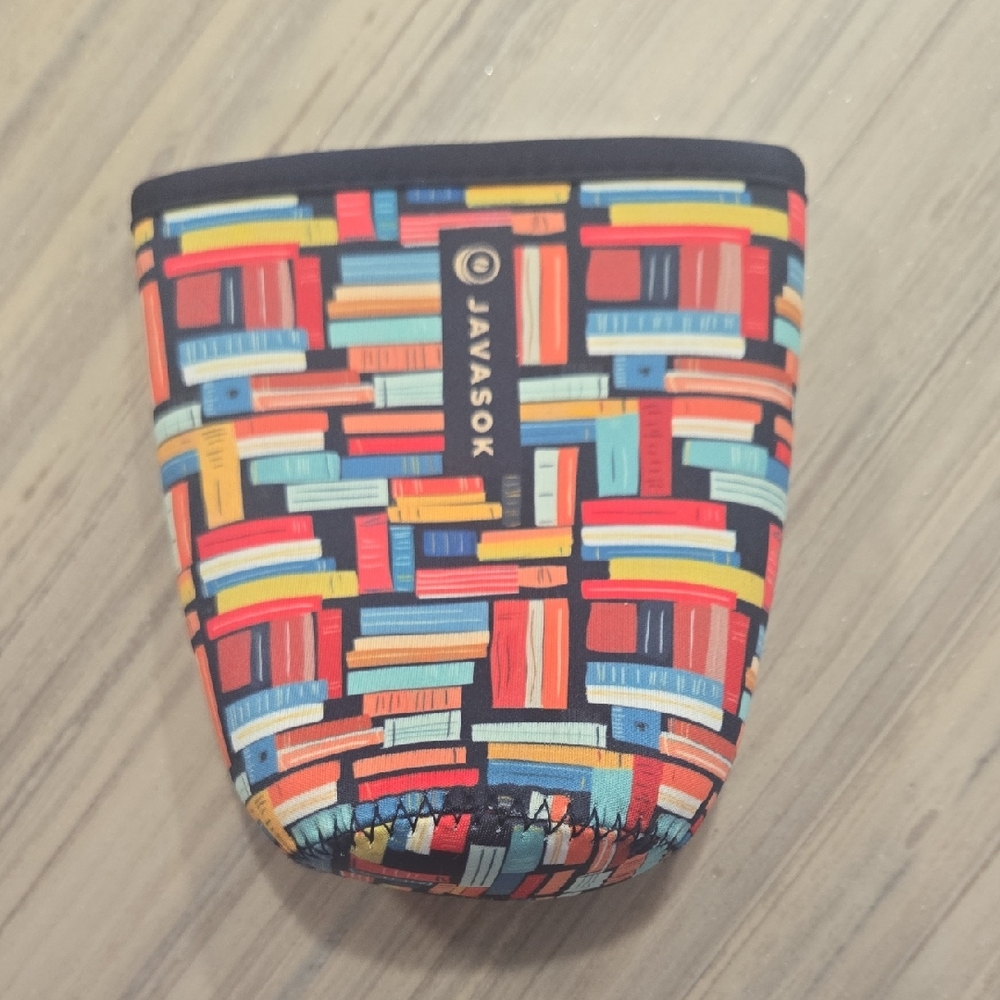 Javasok Colorful Book Pattern Cup Sleeve Medium Fits 22-28 Oz